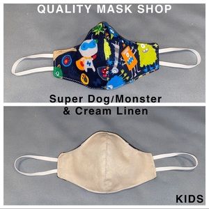 Kids super dog/monster reversible face mask
